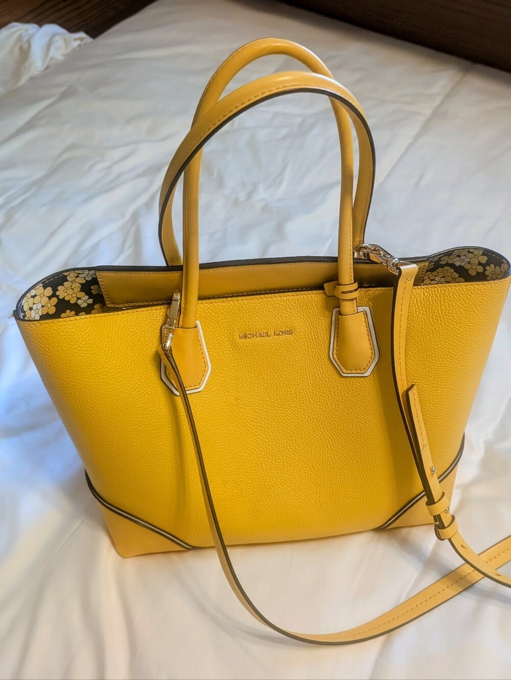 Michael Kors Structured Yellow Tote Bag